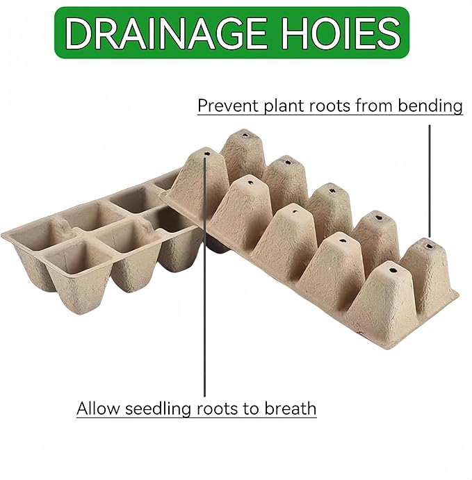 580 Cells Seed Starter Tray 58 Packs Biodegradable Peat Pots Germination Trays Organic Seed Starting Trays kit with 58 Labels 2 Transplant Tools