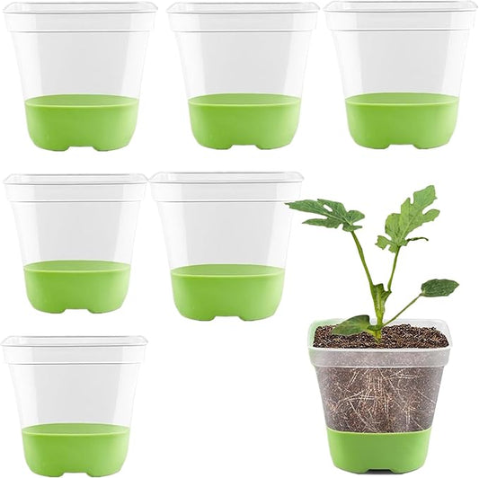6pcs Seed Starter Tray, Silicone Seeding Starter with Pop-Out Cells, Plant Growing Trays for Seed Starter, Indoor Seeding Planting Growing (6 PCS Green)