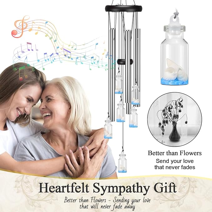 Windchimes Outdoors Clearance, Door Chime Wind Chimes for Outside Sympathy Wind Chimes for Patio Decoration, Garden Decor. Zen Garden Decor(Wishing Bottle)