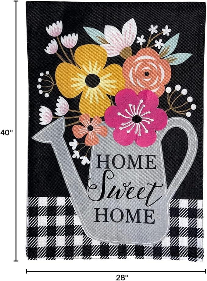 Briarwood Lane Colorful Watering Can Spring Burlap House Flag