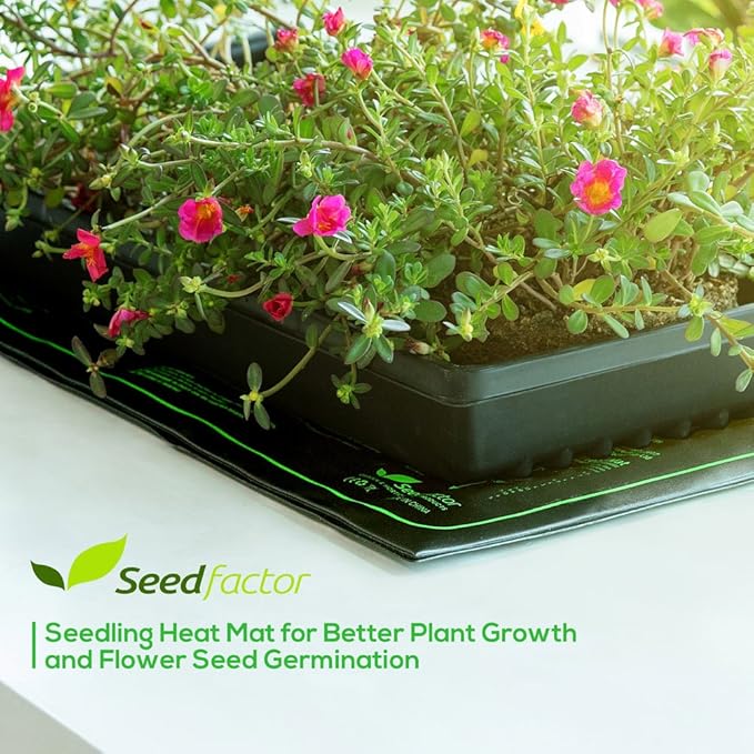 MET Certified Seedling Heat Mat, Seedfactor Waterproof Durable Germination Station Heat Mat, Warm Hydroponic Heating Pad for Indoor Home Gardening Seed Starter