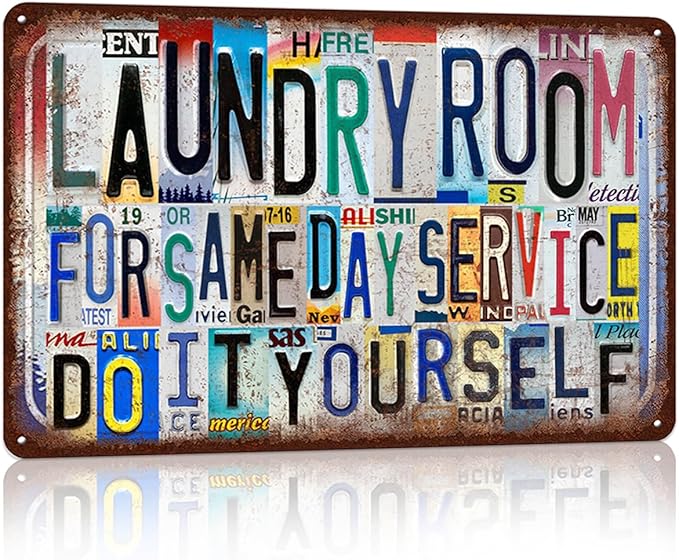 Vintage Laundry Room Wall Decor Metal Sign Tin Signs - for same day service do it yourself