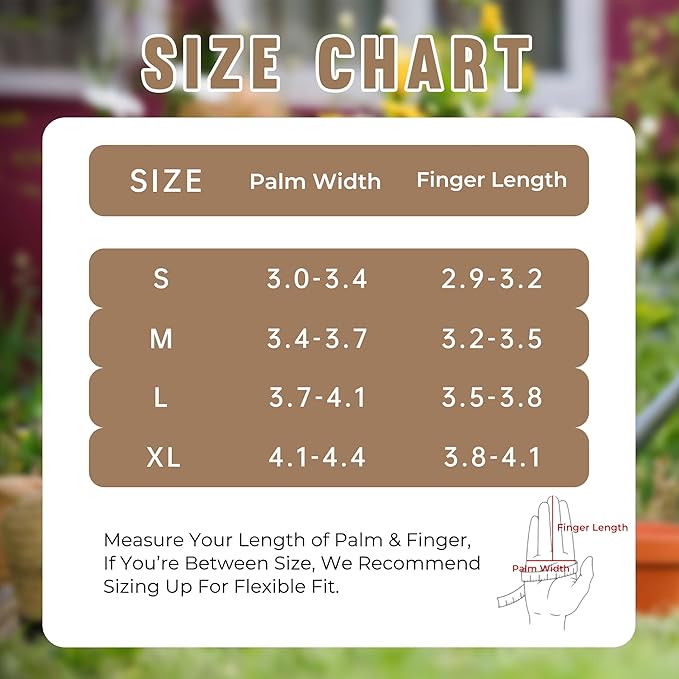 HANDLANDY Long Gardening Gloves for Men & Women, Pigskin Leather Rose Pruning Gloves, Breathable Thorn Proof Gauntlet Glove (Coffee Brown, S)