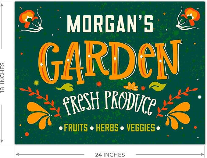 Custom Garden Signs, Personalized Sign for Garden, Ideal for Mom, Mother Or Sign, 18x24 Inches, Rust Free .063 Aluminum, Fade Resistant, Made in USA by Sigo Signs