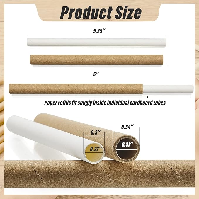 240 Pcs Mason Bee House Tubes Refill Cardboard Bee Tubes Paper Bee Hotel Outdoors Mason Bee Nesting Tube Cardboard Inserts Beekeeping Supplies Replacement Tubes for Garden Solitary Beehive House