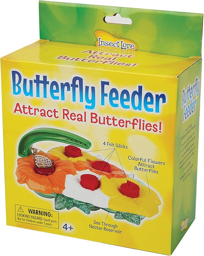Insect Lore Butterfly Feeder Kit – Garden Toy Includes Nectar Reservoirs, Butterfly Landing Pads, and Red Nectar Wicks