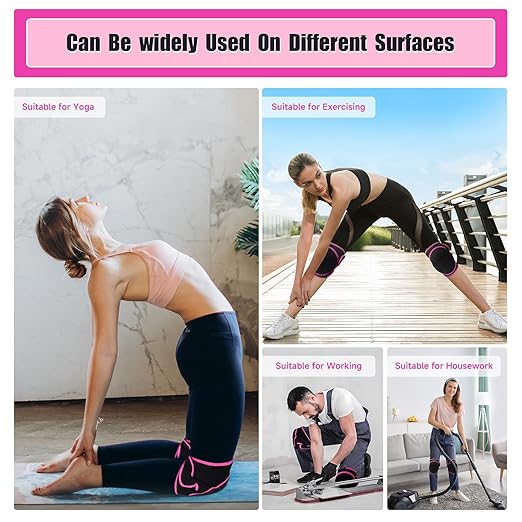 Knee Pads, Thick Sponge Anti-slip, Collision Avoidance Knee Pads, for Running, Mountaineering, House Working,Gardening Maintain (Pink, Medium)