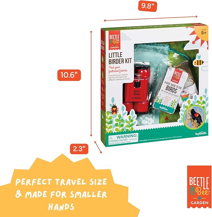 Beetle & Bee, Little Birder Set, Kids Backyard Bird Watching Set, FSC Certified, for Boys & Girls Age 5+
