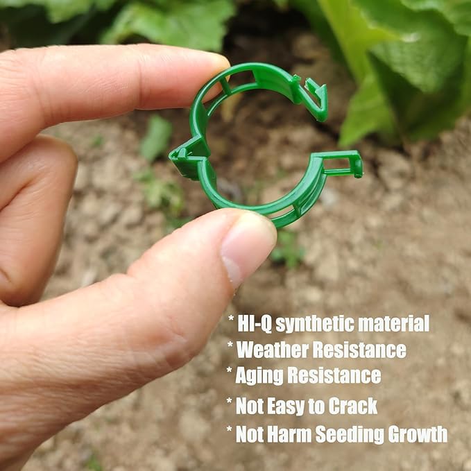 100PCS Green Plant Support Clips, Tomato Clips, Garden Clips, Trellis Clips, Vine Clips for Climbing Plants to Prevent Tomatoes from Pinching or Falling Off