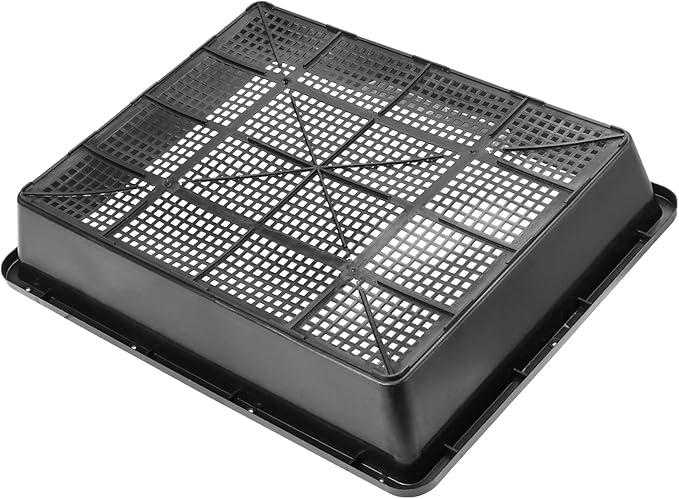 SINJEUN 15 Pack Mesh Bottom Seed Starter Trays, 15 x12 Inch Plastic Plant Tray Mesh Plant Germination Trays for Microgreens, Black
