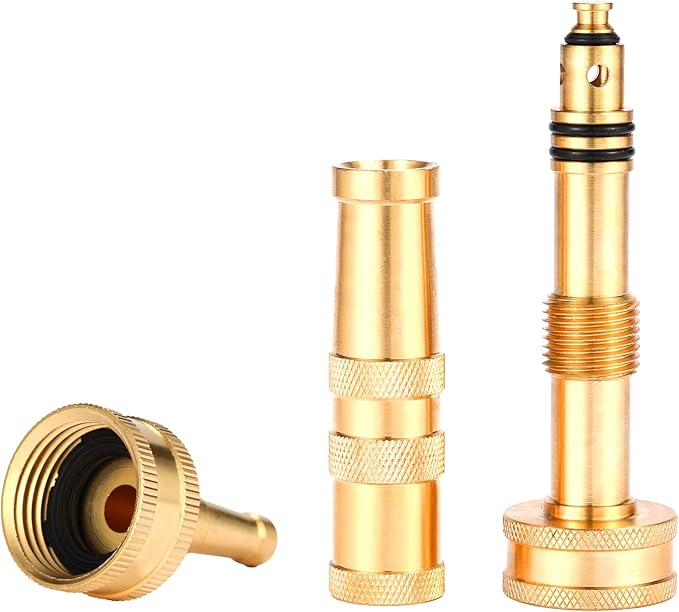 Solid Brass Heavy Duty Adjustable Twist Hose Nozzle Jet Sweeper Nozzle