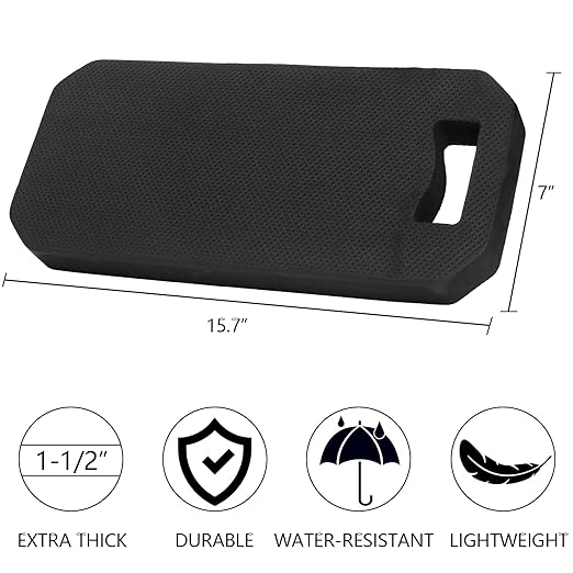 Hacaroa 3 Pack Extra Thick Kneeling Pad, EVA Foam Garden Kneeler Mat, Water-Resistant Knee Pad Cushion for Gardening, Baby Bath, Yoga, Comfortable, Lightweight, Black