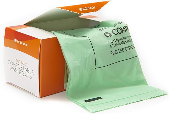 Full Circle Fresh Air Biodegradable Compost Bags, 2.5 Gallon / 25 Count, Original Scent (Pack of 2)