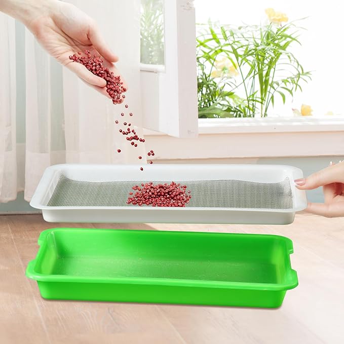 Ecmln 4 pcs Seed Sprouting Tray Mesh Mat,Seed Sprouter, Vegetable Microgreens Planting Mats 8.2" x 11.8". Fit for Plant Germination Tray,Trays NOT Included (8.2" x 11.8")