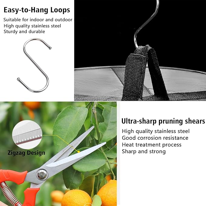 Herb Drying Rack - Breathable Mesh, Hanging with Zipper for Plants, Seeds, and Buds