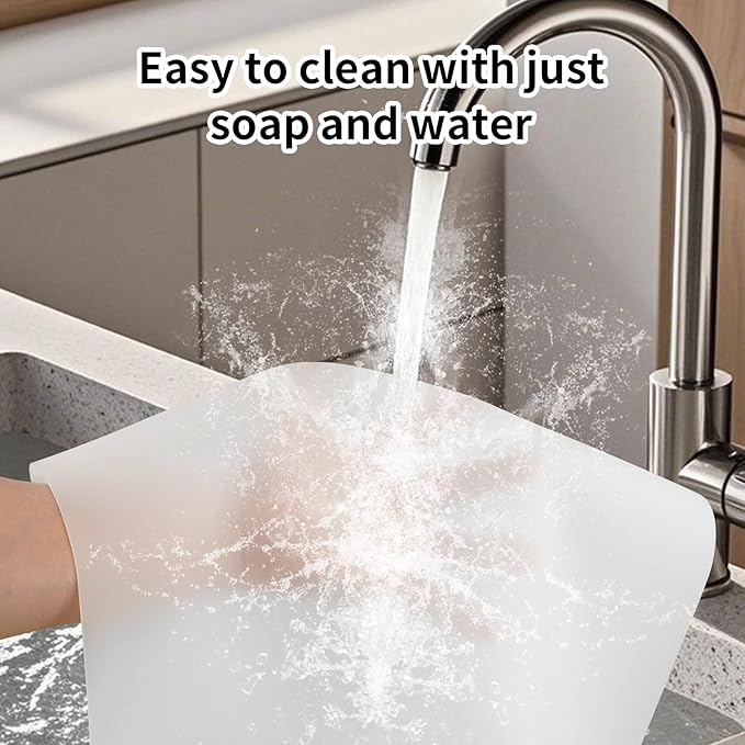 Silicone Mat for Kitchen Counter - Cuttte 23.62" x 15.75" Large Heat Resistant Mats for Countertop, Anti-slip Quartz Countertop Protector for Air Fryers Coffee Pots(White Translucent)
