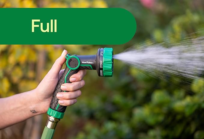 Rain Bird TCNZL8P Garden Hose Nozzle, Thumb Control, Carbon Fiber Texture, 8 Spray Patterns