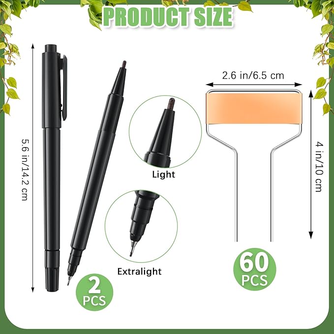 Moxweyeni 60 Pcs Metal Garden Tags Plant Labels for Garden Waterproof Plant Markers with 2 Permanent Pen Planting Nursery Tags Reusable Labels Stake for Plants (Copper,4 Inch)