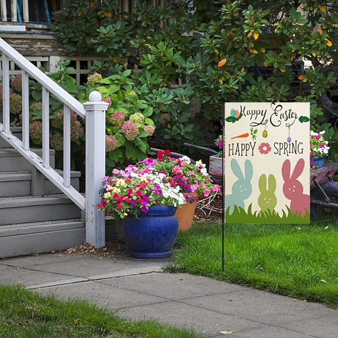 Valentine Garden Flag St Patricks Day Garden Flag Easter Garden Flags 3 Pack Outdoor Decorations for Seasonal Home Yard Spring