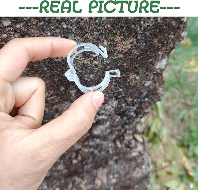 100pcs Plant Support Clips - Tomato Clips for String Trellis, Grape Vine Clips for Garden Netting Climbing Plants, Secured Plastic Plant Clip for Fixing Stem and Vine (100, White)