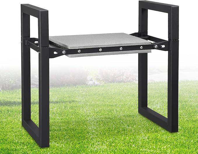 Garden Kneeling Stool Foldable, 2-in-1 Portable Kneeler and Seat with 12.6" Extra Wide Thickened Cushion, Comfortable for Gardening, Weeding, Outdoor Use - Support Up to 330lbs, Lightweight & Sturdy