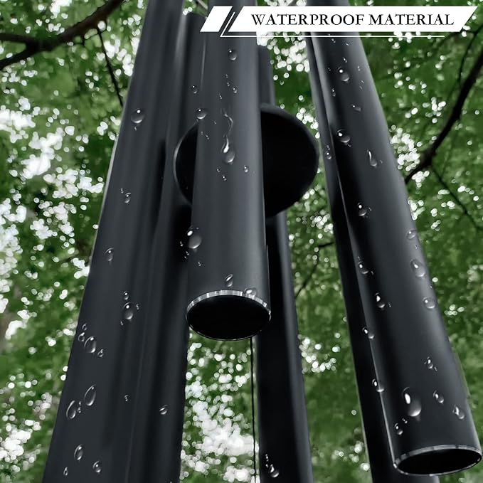 ASTARIN Extra Large Wind Chimes Outdoor Deep Tone,66 Inch Wind Chimes for Outside with 6 Tubes Tuned Relaxing Melody,Memorial Wind Chimes Large for Mom,Garden Decor,Black
