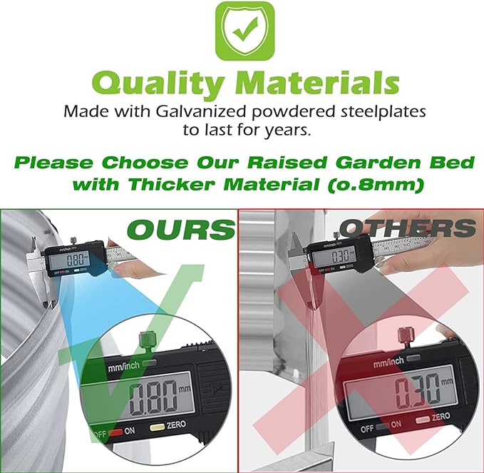 Raised Garden Bed GRS Certified Galvanized Planter Box Outdoor, 8ft Oval Rot-Resistant Metal Garden Bed Planter, Recycled Eco-Friendly Material Planter for Vegetables Flowers Herbs (Brown)