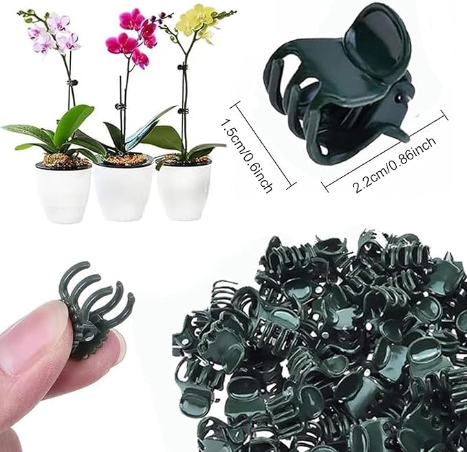 200 Pcs Plants Orchid Support Clips Plant Clips Orchid Clips Flower Vine Clips for Supporting Stems Vines Stalks Climbing Plant Grow Upright