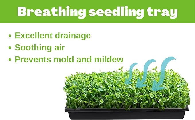 BeGrit 1020 Mesh Bottom Trays for Soil Blocking, Seedling Starter, Microgreen Plant Seed Tray 10'' x 21'' 10-Pack