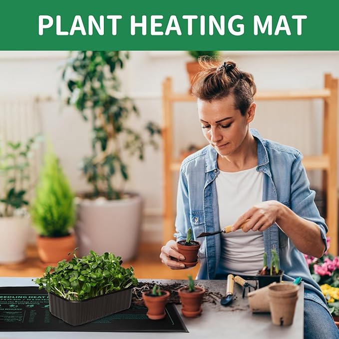 Seedling Heat Mat 4 Pack Durable Waterproof Plant Heating Pad 10"x 20.75" for Germination, Indoor Gardening, Greenhouse