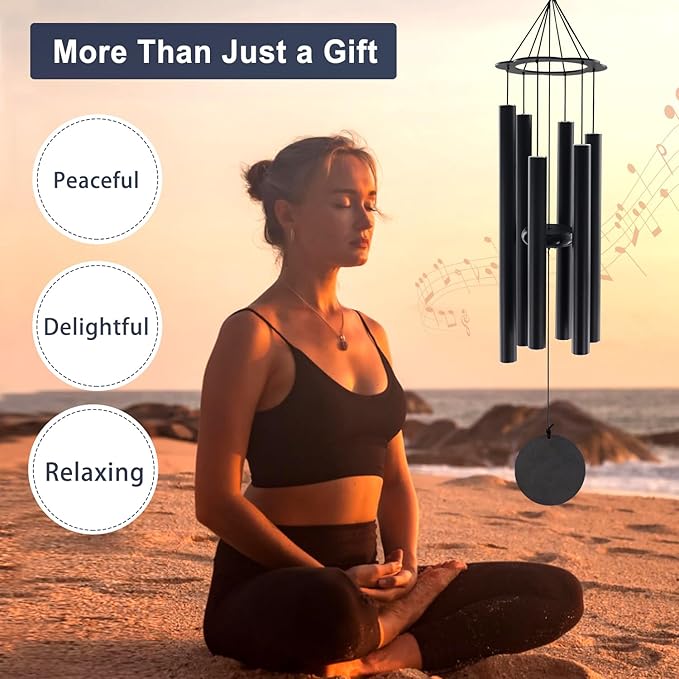 ASTARIN Sympathy Gifts for Loss of Mom,36 Inch Memorial WindChimes for Outside Tuned Relaxing Soothing Low Bass, Condolence Bereavement Gifts in Memory of Mom（ Flower-Shaped Top）
