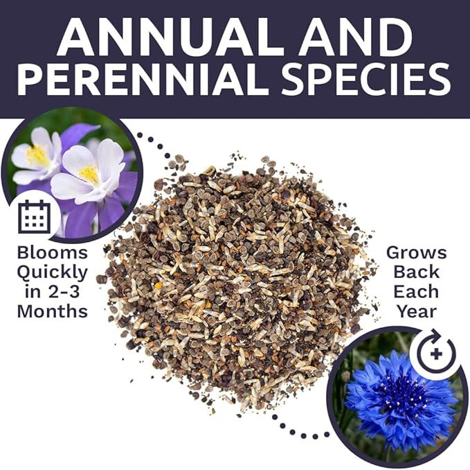 Bulk Wildflower Seeds Partial Shade Mix - 1 Pound Bag Over 120,000 Open Pollinated Annual and Perennial Seeds