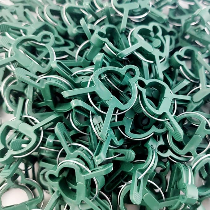GXXMEI 100PCS Plant Clips Garden Clips for Tomato Cage, Tomatoes Clips Plant Support Clips for Bamboo Stakes, Climbing Plants, Vines, Gentle Plant & Flower Trellis Clips for Plant Stalks, Stems