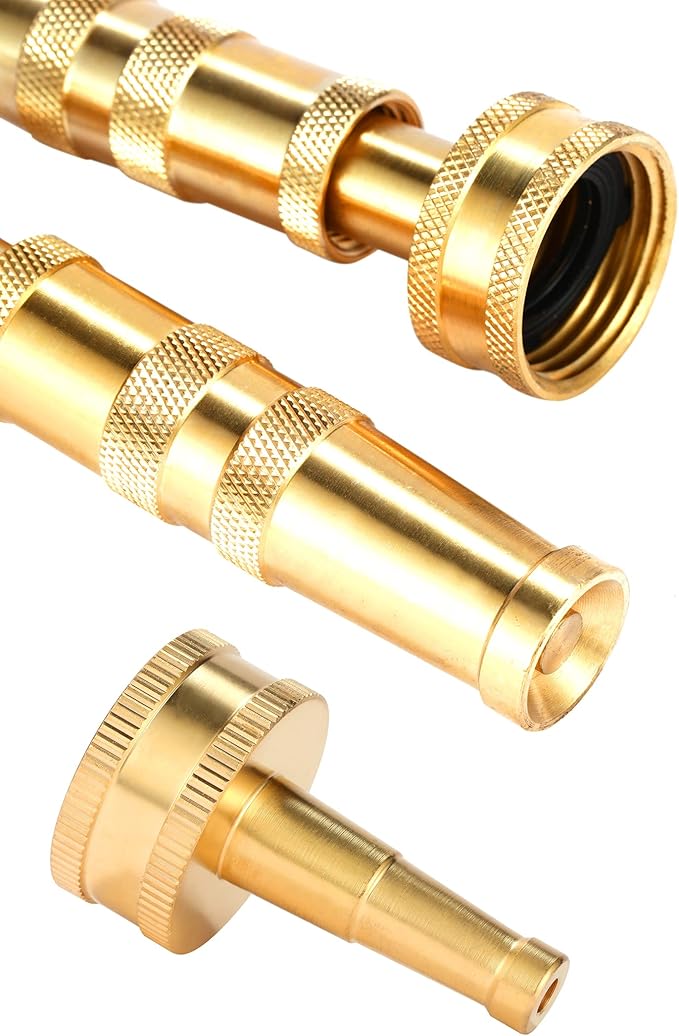 Solid Brass Heavy Duty Adjustable Twist Hose Nozzle Jet Sweeper Nozzle