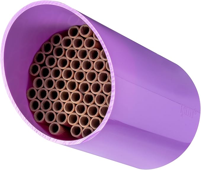 Rivajam Color Splash Mason Bee House - Vibrant & Strong Waterproof Bee Hotel & Insect Habitat - Mason Bee Tubes Filled Bee Houses for The Garden - Pollinator House Bug Hotel Gardening Gifts