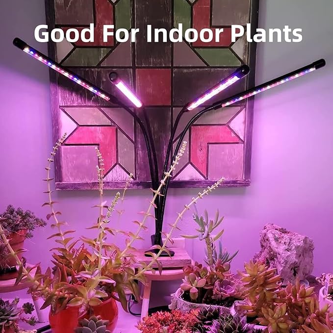 Grow Lights for Indoor Plants - 84 LED Full Spectrum Clip Plant Growing Light (4 Heads 2 Pack)
