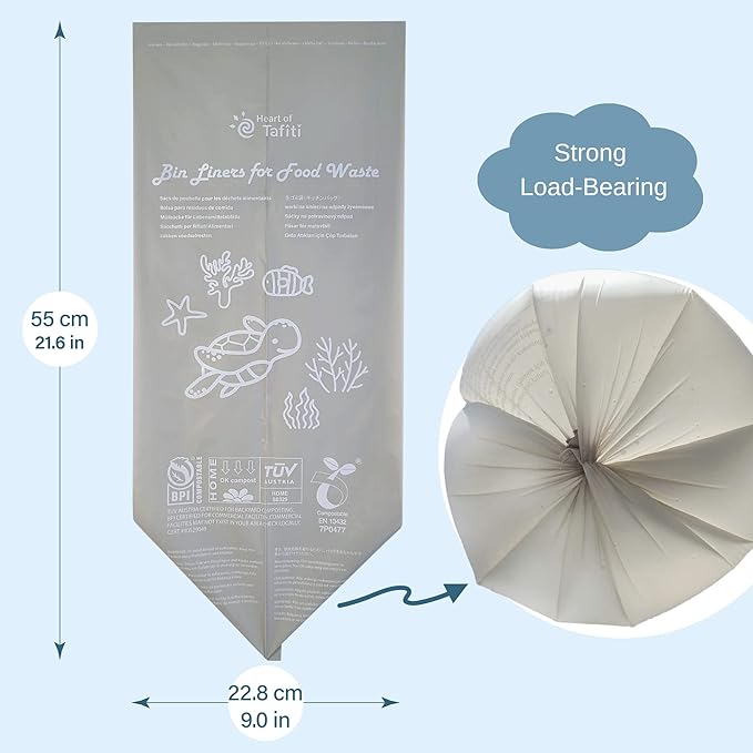 Compostable Trash Bags 4 Gallon, Small Compost Bags for Countertop Bin and Kitchen Food Scrap Waste, US BPI ASTM D6400 Certified, Extra Strong and Leakproof, Unscented, 100 Count