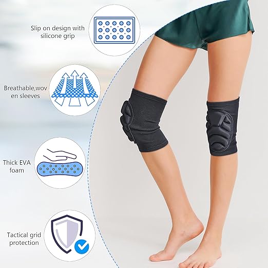 Knee Pads for Men Women, Gardening, Construction, Cleaning, Volleyball, Dancing, Flooring, Riding - Thick EVA Foam Padding, Durable & Lightweight, Multi-Use Protection, Unisex Fit (Large)