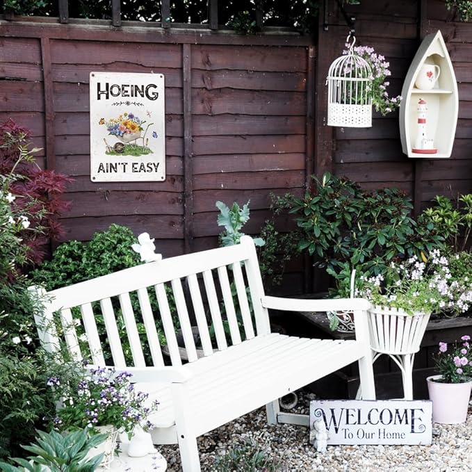 Funny Garden Decor Metal Garden Sign 12"x8" Gardening Gifts for Gardeners Plant Lovers-1