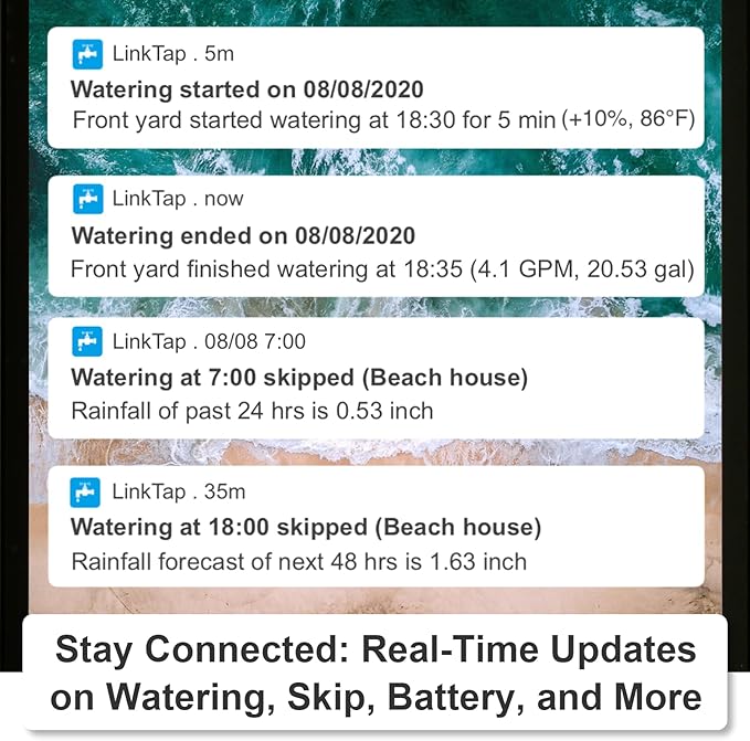 LinkTap D1 Smart Hose Timer & Gateway, 2 Zone Irrigation by Duration/Weather/Volume, Intelligent Fault Detection & Alerts, Anti-Freeze Protection, Long Battery Life, Scalable Mesh Network via Extender