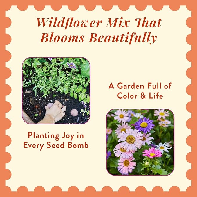 Modern Sprout Wildflower Seed Ball Poop - Easter Basket Essentials - Non-GMO Hand-Rolled Clay Seed Bombs with Wildflower Seeds - Gardening Gift Set for Kids & Adults - (Easter Plop - Pack of 3)
