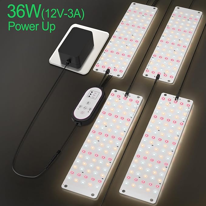 TONYFUL Grow Lights for Indoor Plants, 40W LEDs Plant Lights for Indoor Growing, 360 LEDs Full Spectrum Grow Lights for Seed Starting, Led Grow Light with 3/9/12H Timer,10 Dimmable Levels (4pcs)