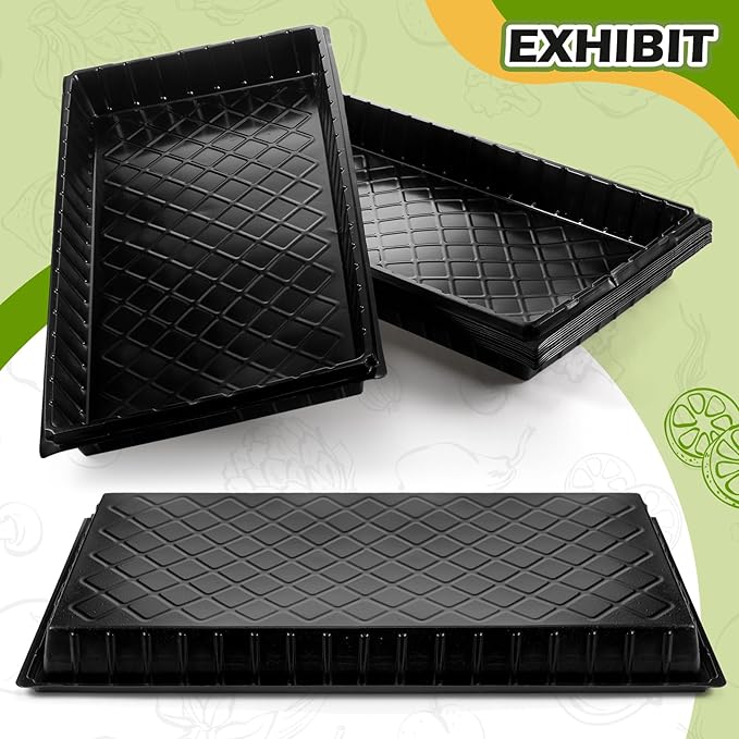 Yinder 20 Pcs Seed Starter Trays Tray Kits with Dome 21 Cells Plug Trays and 1020 Tray No Holes with 100 Pcs Tags Seed Starter Kit for Nursery Germination Plant Propagation Gardening Greenhouse