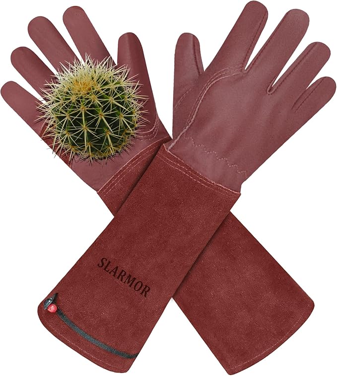 Long Gardening-Gloves Women/Men-Thorn proof Rose Pruning Heavy Duty Gauntlet, Best Garden Gifts for Gardener-S