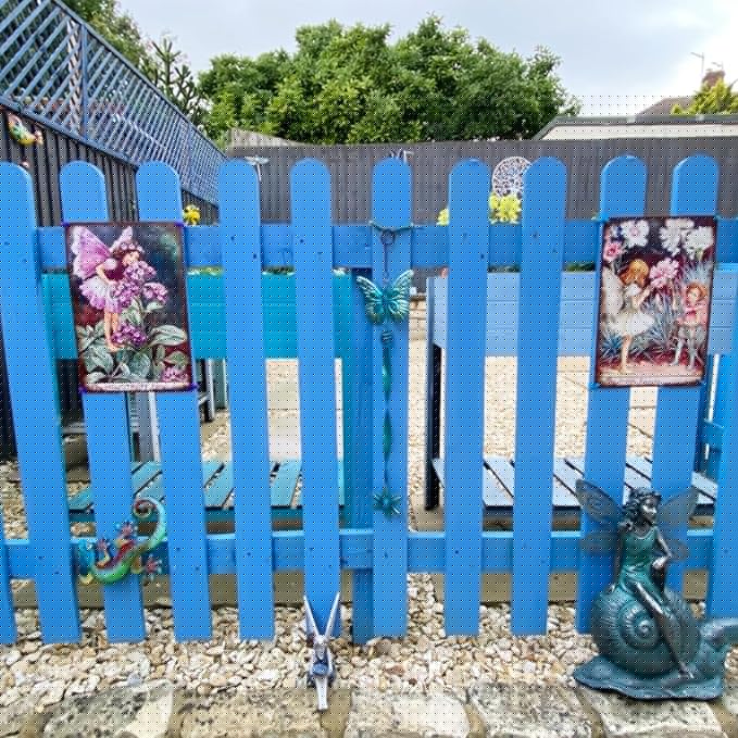 Flower Fairy Wall Decor Vintage Metal Tin Signs Fairy Garden Accessories - Zinnia