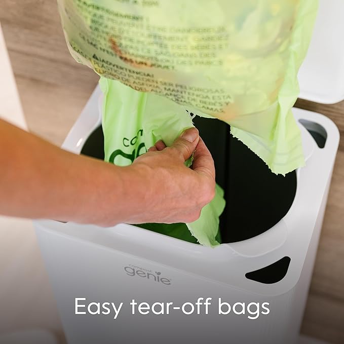3.6 Gallon Compostable Bags, 20 Count, Sturdy for Food Waste, Compatible with Kitchen Compost Genie Bins, ASTM D6400 Certified