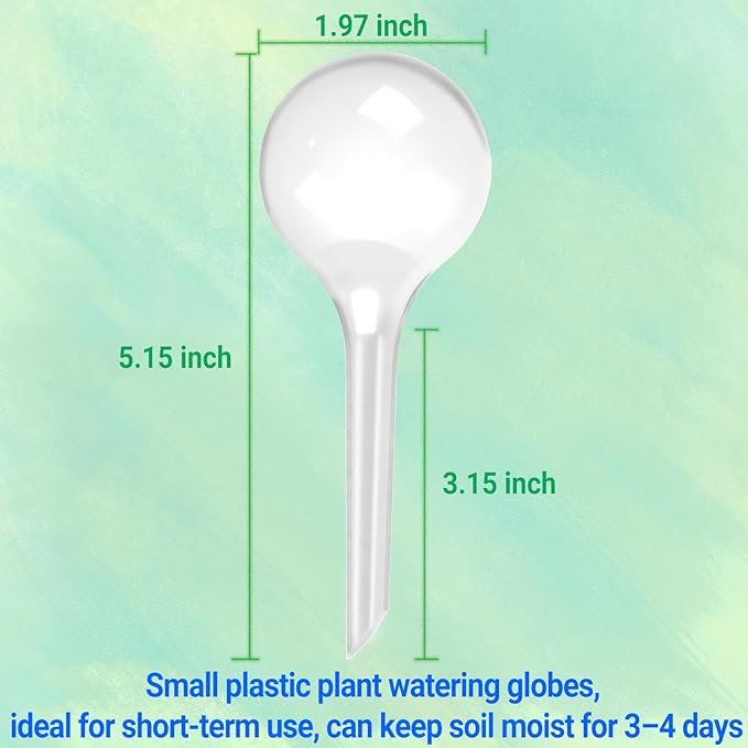 2 Pack Small Self-Plant Watering Globes – Automatic Plant Waterer Bulbs, Plant Watering System for Indoor and Outdoor Potted Houseplants, Plant Watering Devices (White, Small Size)