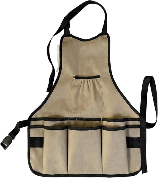 Work Tool Aprons for Men Women Waterproof Garden Apron with Pocket Torso Length Canvas Apron for Planting Woodworking