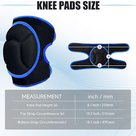 Knee Pads, Thick Sponge Anti-slip, Collision Avoidance Knee Pads, for Running, Mountaineering, House Working,Gardening Maintain (Blue, Large)