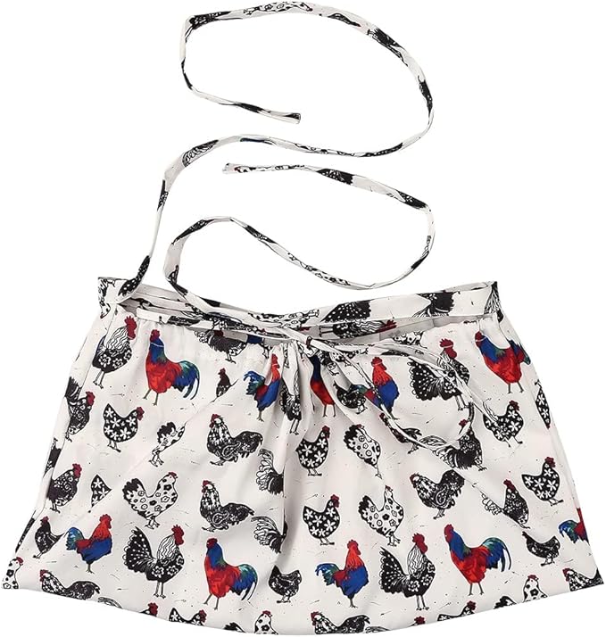 Garden Harvesting Apron - Fruit Picking Apron Bag for Gardeners, Hands Free Foraging Bag for Gathering Vegetables, Fruit, Berry, Eggs. White